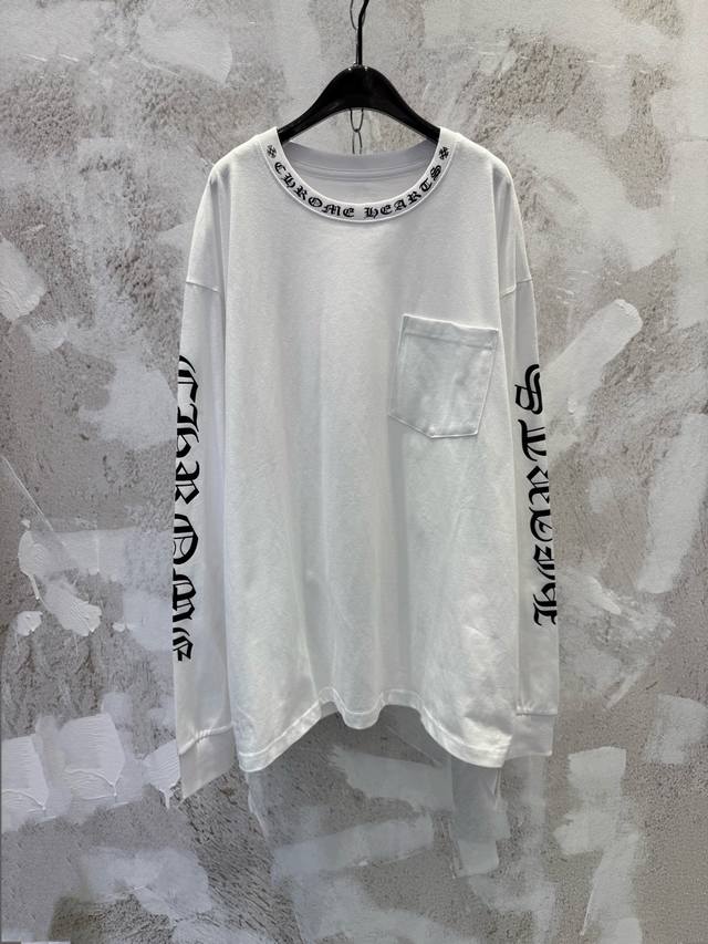 Chrome Hearts Ch Sanskrit Printed Long-Sleeve Tee ( ) Fabric: 26kJ 200g 100% Co
