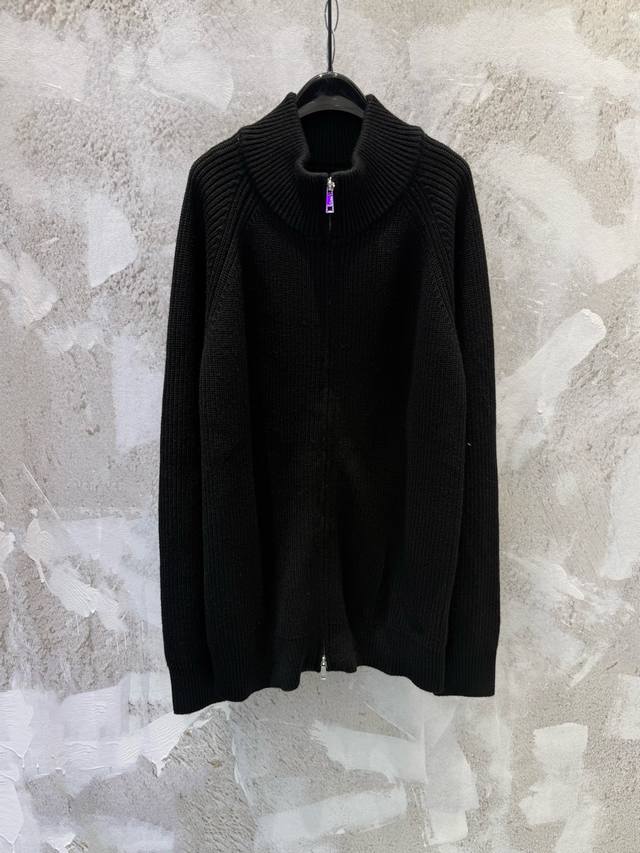 Maison Margiel*Mm6 Back Zippered Knit Jacket with Four Corner Logos Maison Margi