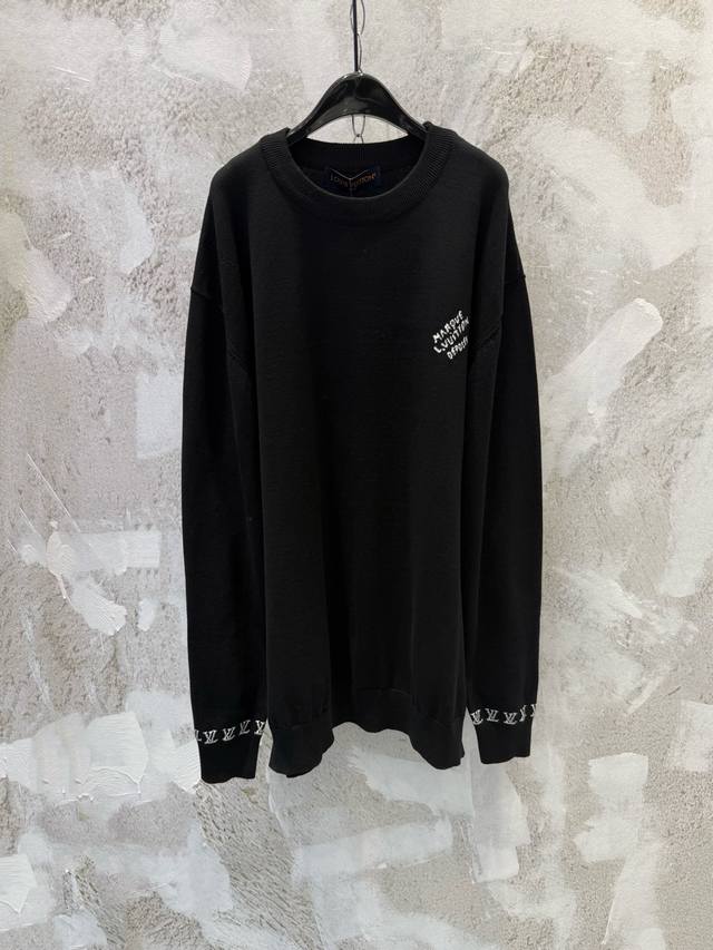 LV High-Quality Letter Jacquard Crew Neck Thin Knit Sweater ( ) Craftsmanship: M
