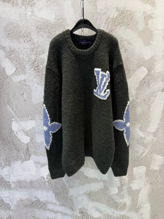 LV High-Version 25Ss Ski Logo Intarsia Sweater ( ). Original version purchased f