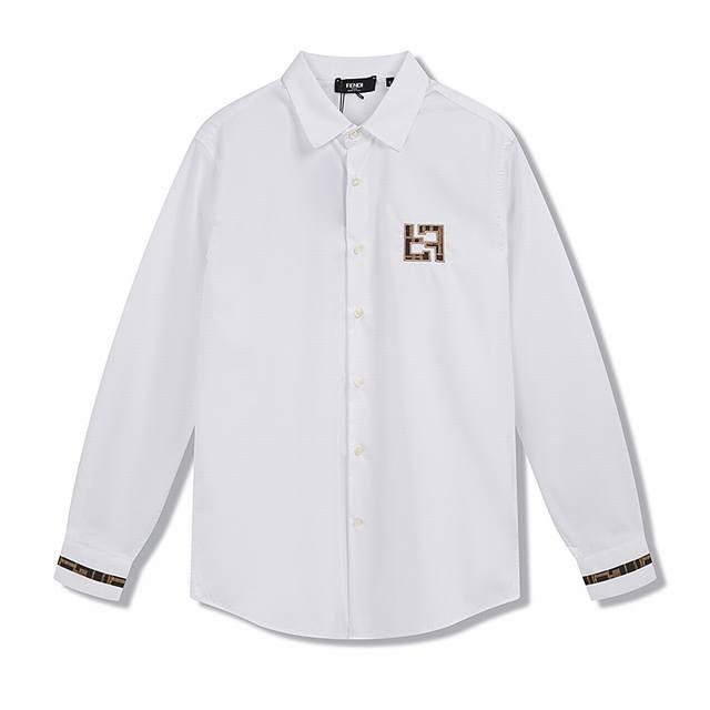 Fend* Ff Embroidered Casual Versatile Long-Sleeve Shirt Size: Xs SML