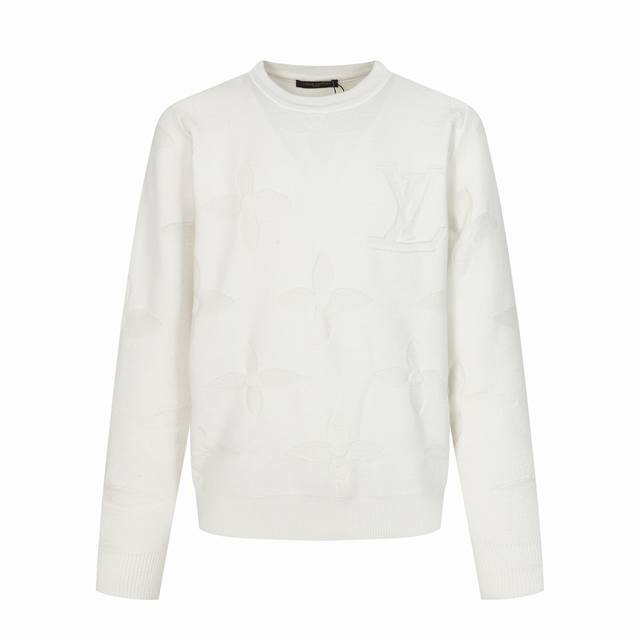 LV Louis Vuitton Decorative Details Knit Crew Neck Sweater ( ) This crew neck sw