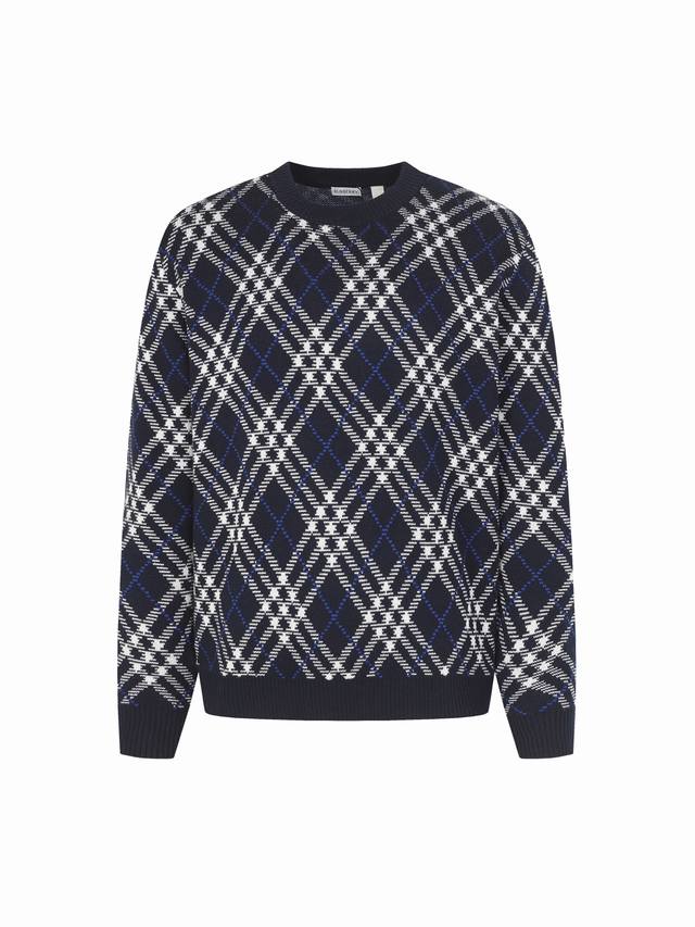 Original Quality Burberry Diamond Check Crew Neck Sweater. Developed from origin