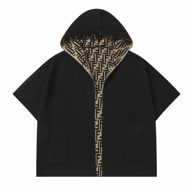 Fendl Double-Sided Wool and Cashmere Blend Knitted Cape. Soft, comfortable, and