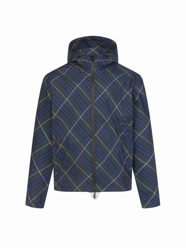 Burberry 24Fw Pedestal Embroidered Check Reversible Zip-Up Jacket. Originally pu