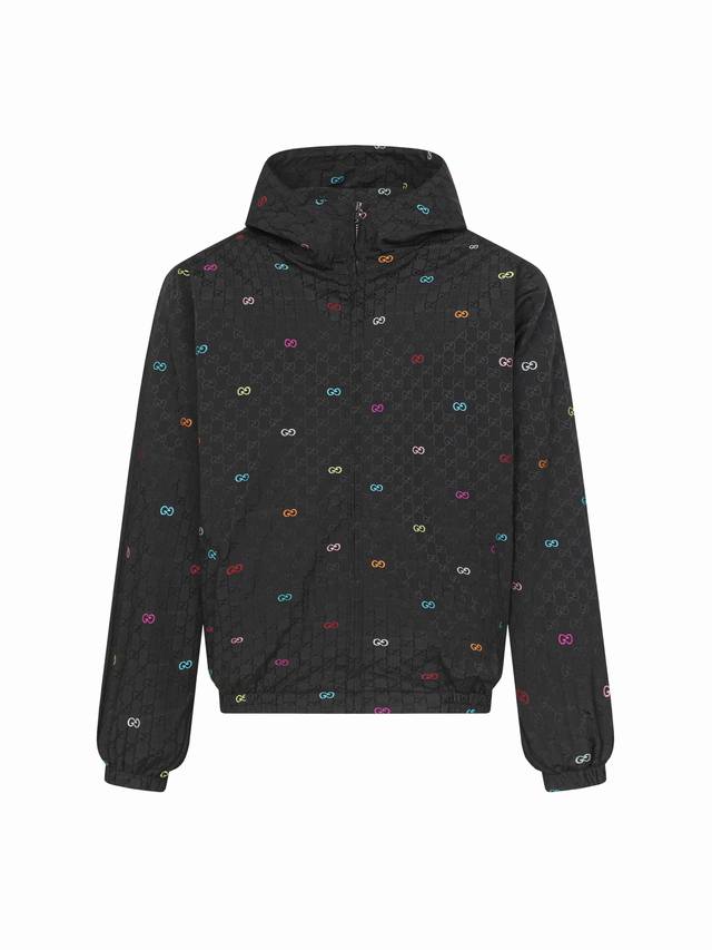 Guc Colorful Jacquard Canvas Patchwork New Hooded Jacket (Original Price 20300).