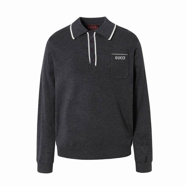 Original Quality Gucci 24Fw Letter Pocket Collar Sweater. Originally purchased f