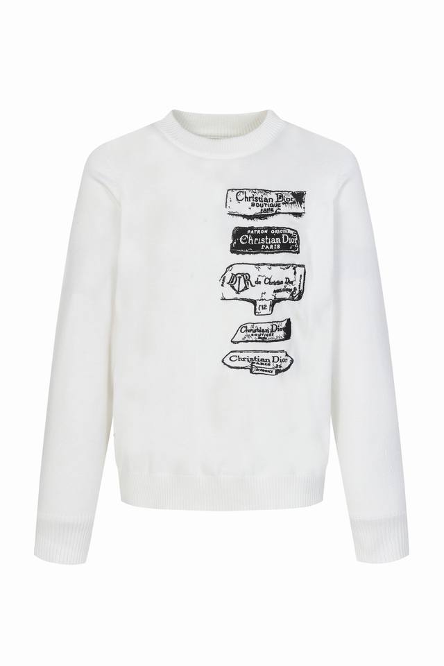 Cd Archives Labels Embroidered Crew Neck Sweater. The Archives Labels logo is re