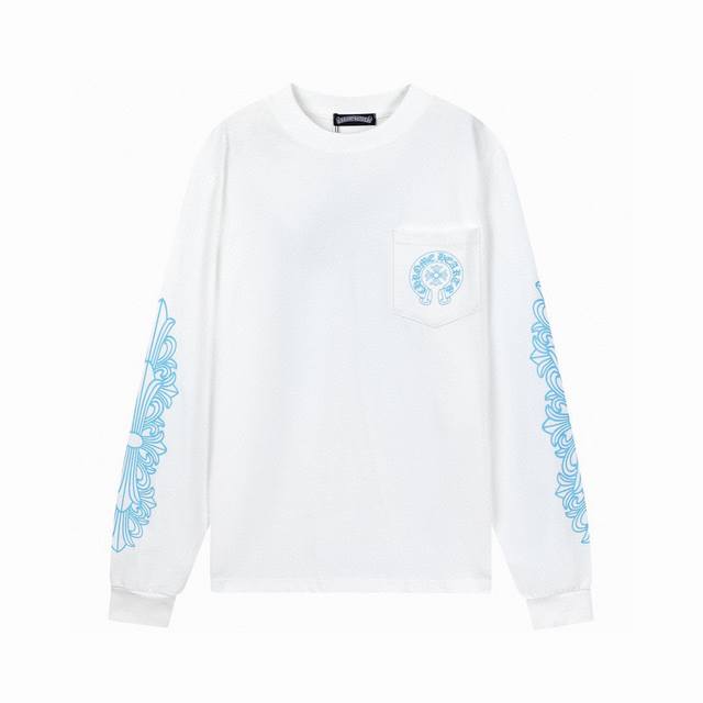 Come Hearts Chrome Hearts Crew Neck Printed Long-Sleeve T-Shirt. A must-have for