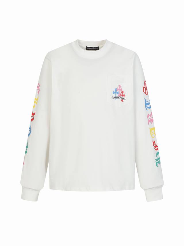 Come Hearts Colorful Cross Sanskrit Print Long-Sleeve T-Shirt ( ) - A must-have