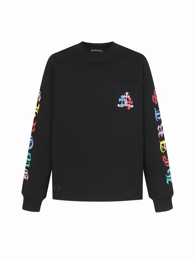 Come Hearts Colorful Cross Sanskrit Print Long-Sleeve T-Shirt ( ) - A must-have