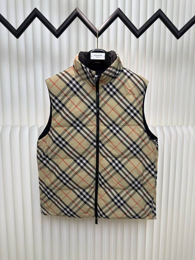 Burberry Check Reversible Down Vest Uniqueness and Practicality: This vest feat