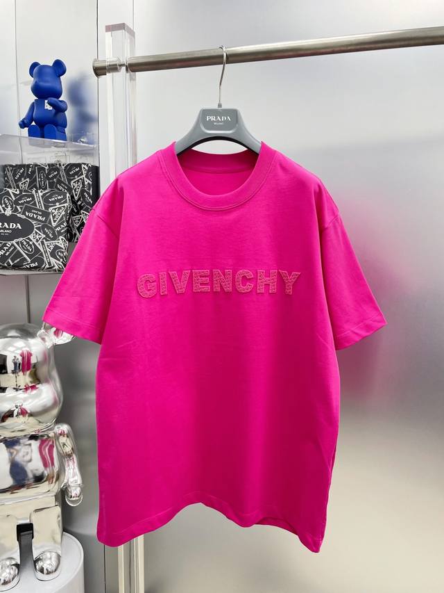 Gvc Givenchy High Weight 2025 Summer New Arrival 3D Embroidered Letter Logo Shor