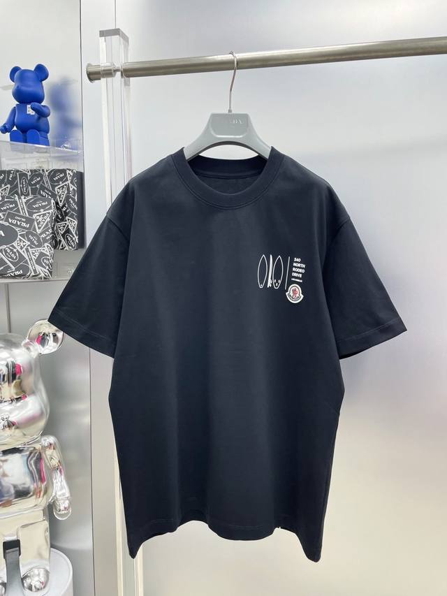 Mon Moncler High Weight 2025 Summer New Letter Print Logo Short-Sleeve T-Shirt.