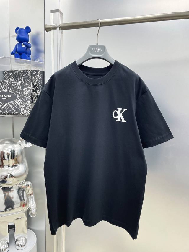 Ck High-weight 2025 Summer New Arrival Printed 3D Embossed Letter Logo Short-Sle