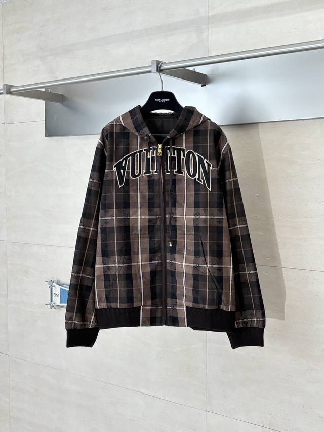 LV Louis Vuitton SS26 Monogram Jacquard Loose-fitting Hooded Zip-up Jacket This