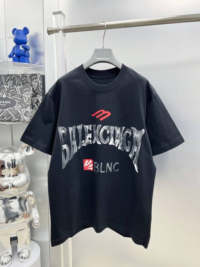 Bal*Paris High Grain Weight 2025 Summer New Hand-painted Graffiti Bb Letter Logo