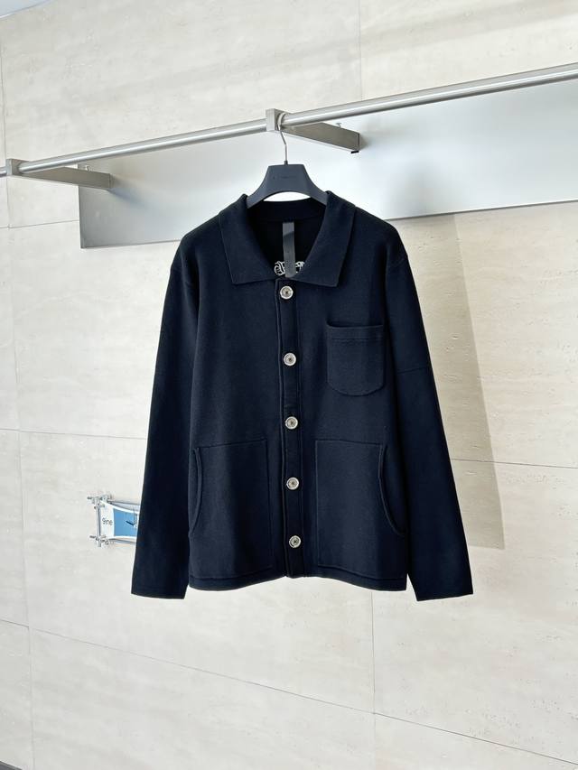 Chrome Hert* 25Ss Ch Wool and Leather Tribute Embroidered Knit Cardigan The yarn