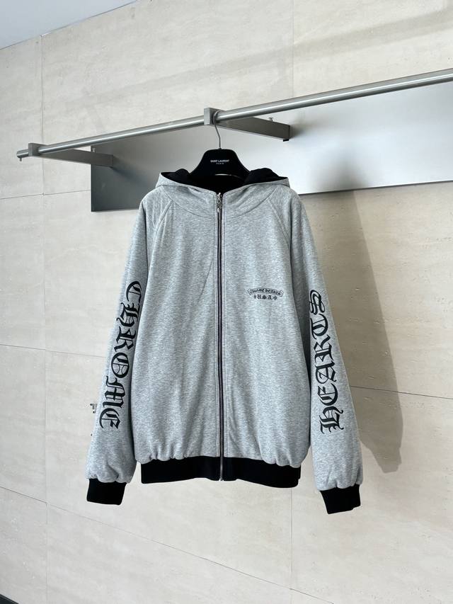 Chrome Heart* 2025 New Horseshoe Print Reversible Hooded Cotton Jacket Original