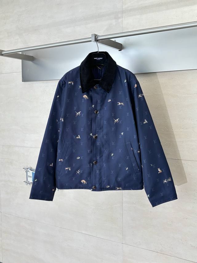 LV Louis Vuitton Ss26 Early Spring New Animal Print Corduroy Lapel Jacket . Mad