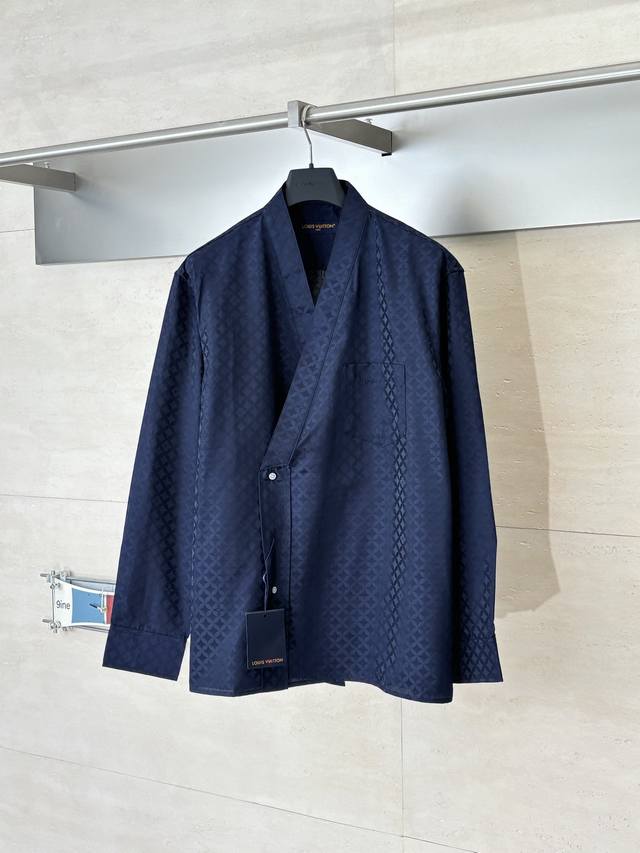 LV Louis Fw25 Nigo collaboration Mng poplin V-neck long-sleeved shirt Size: SML