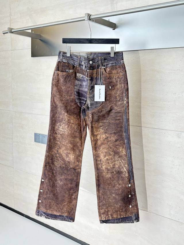 Acne Studio* Optical Print Faux Two-Piece Denim Pants Acne Studios' jeans are cr