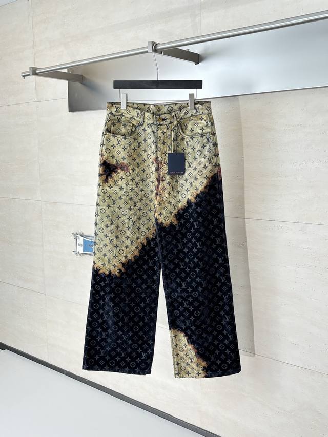 LV Louis 24Ss Fiery Cloud Campfire Flocked Denim Pants ( ) Originally purchased