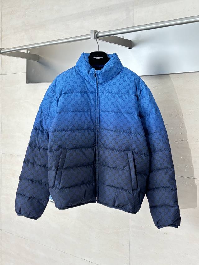 Gucc* Gucci Gradient Print Down Jacket The brand presents multiple gradient colo