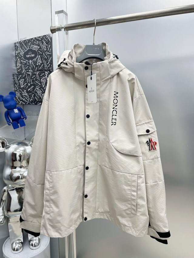 Mon Moncler detachable hoodie 2025 Autumn/Winter new logo print letter jacket/wi