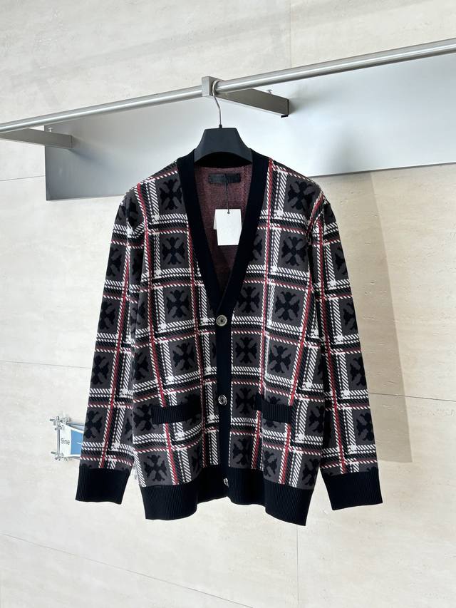 Chrome Hearts* 25Ss Cashmere Check Cardigan Sweater Made with German imported St