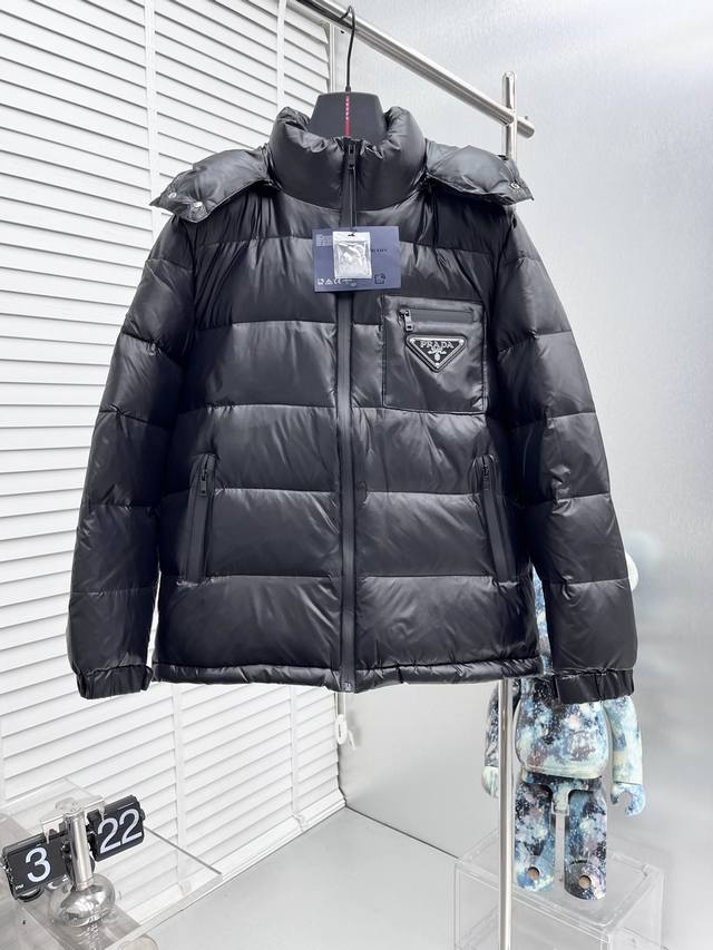 prad* 2025Ss Winter New Down Jacket . Filled with standard 90% white duck down,