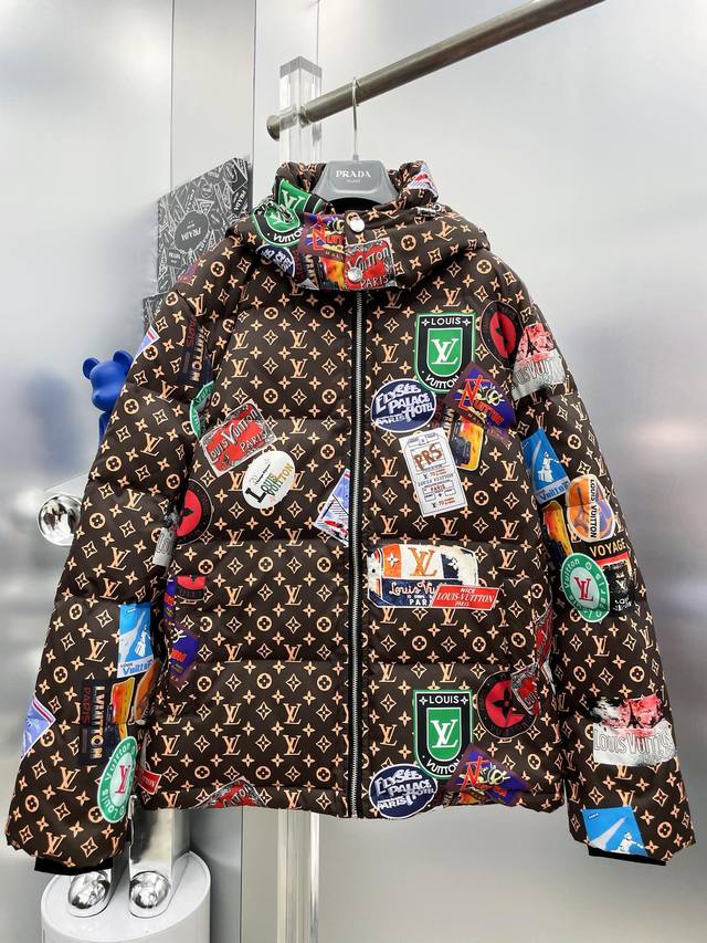 LV Louis Vuitton 2025 Autumn/Winter New All-over Print Jacquard Down Jacket Coat