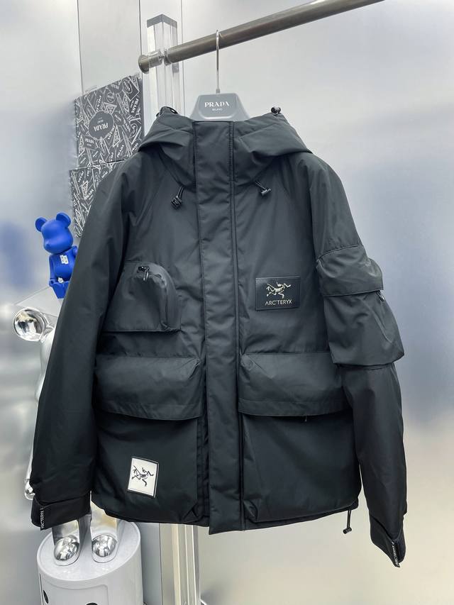 Arc Arc'teryx 2025 Autumn/Winter New Leather Label Pocket Workwear Logo Down Jac