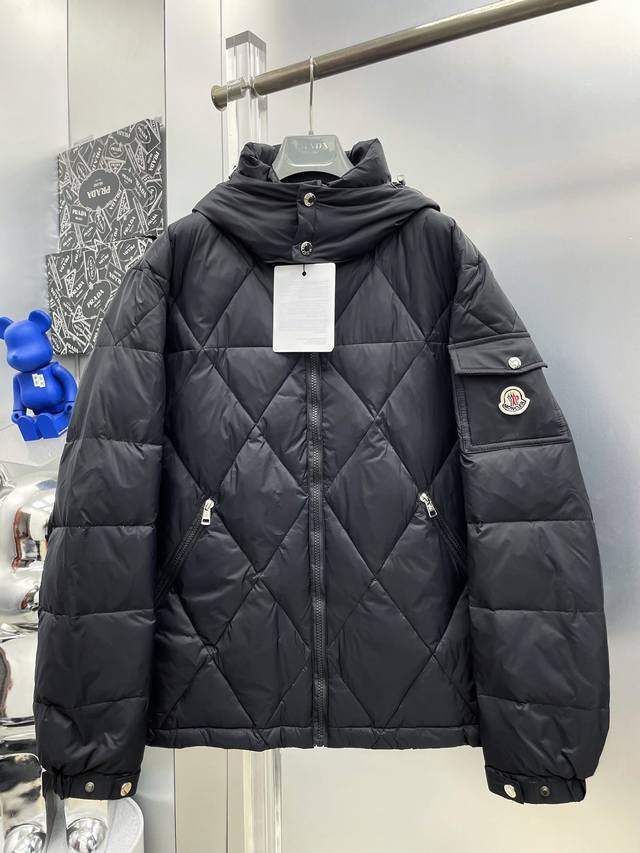 Mon* Moncler 2025 Autumn/Winter New Diamond Letter Print Logo Zipper Pocket Logo