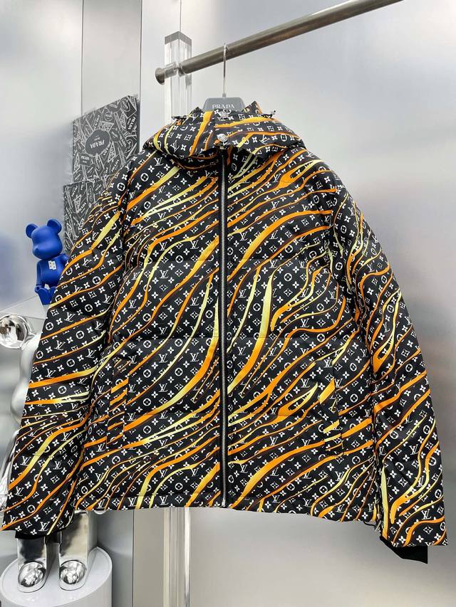 LV Louis Vuitton 2025 Autumn/Winter New All-over Letter Jacquard Down Jacket Coa