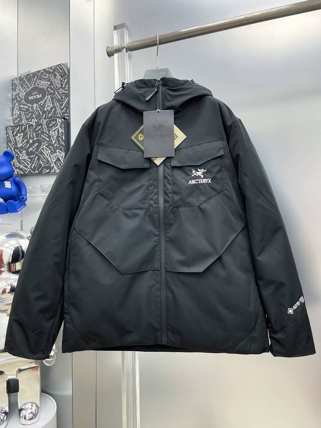Arc Arc'teryx 2025 Autumn/Winter New Letter Embroidered Logo Down Jacket Hooded