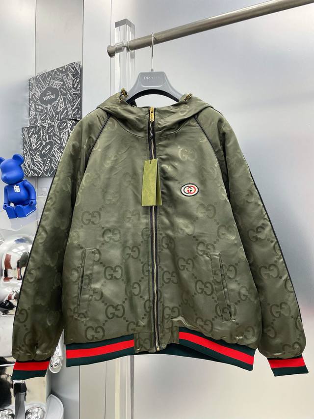 Gu*Gu 2025 Winter New Arrival: All-over Gg Jacquard Logo Down Cotton Jacket with