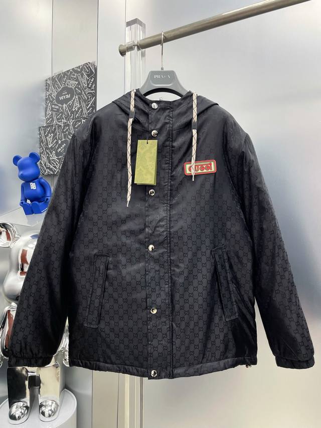 Gu*Gu 2025 Winter New Style All-over Print Gg Dark Pattern Letter Embroidered Lo