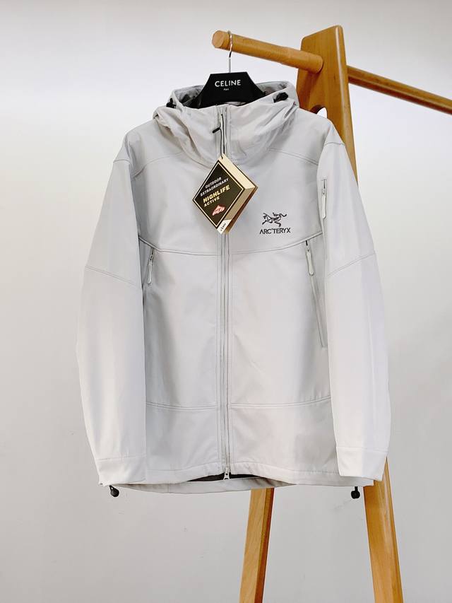 Arcteryx's latest lightweight outdoor zip-up softshell jacket, featuring a func