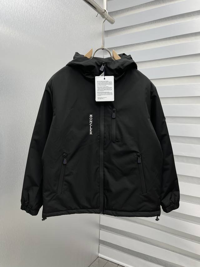 Mon 2025 Winter New Zipper Print Letter Down Cotton Jacket Hooded Coat D Runway