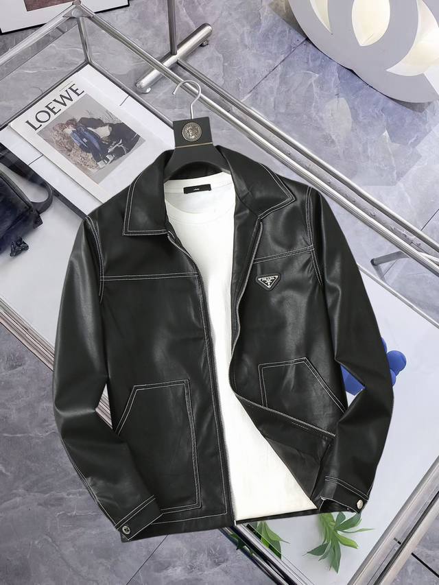 Prada 2025 Spring/Autumn New Leather Jacket, runway new arrival, in perfect con