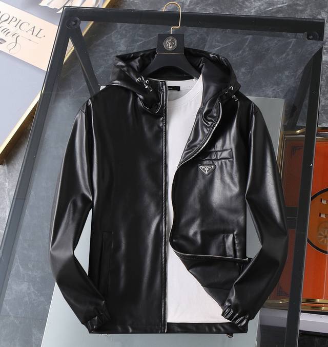 Prada 2025 Spring/Autumn New Leather Jacket, runway new arrival, in perfect con