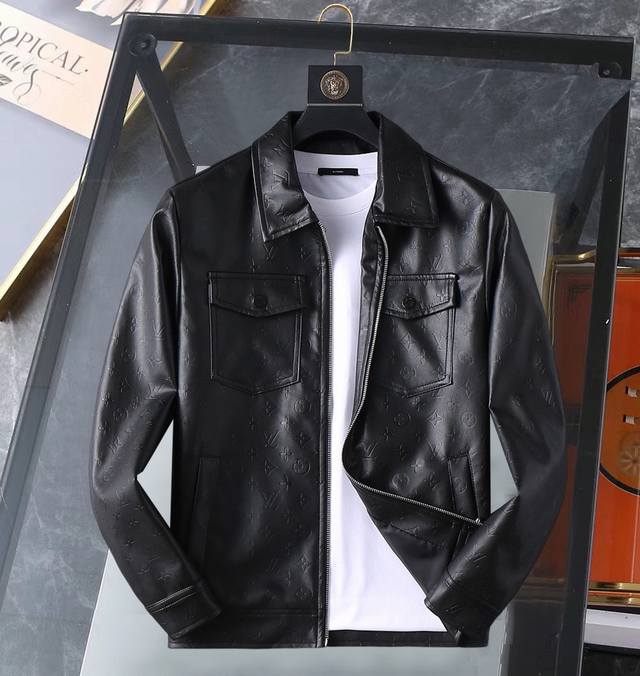 Louis Vuitton LV 2025 Spring/Autumn Leather Jacket, runway new arrival, in perf