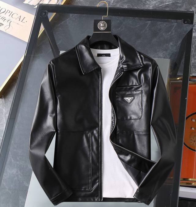 Prada 2025 Spring/Autumn New Leather Jacket, runway new arrival, in perfect con
