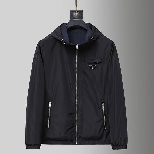 Prada Reversible High-Quality 2025 Spring/Autumn Men's Jacket, High-End Version