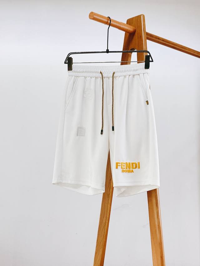 Fendi 2025 Spring/Summer New Arrival - Embroidered Shorts, Double-Layer Knit, Cu