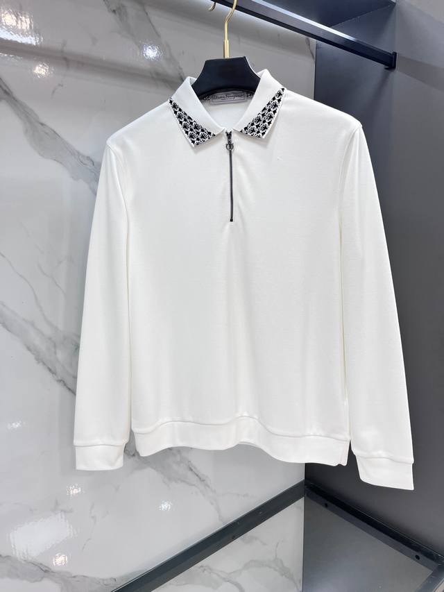 Ferragamo - 2025 New Arrival, Fashionable High-End Men's Fleece-Lined Polo Shir