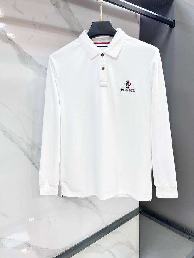 Moncler's new autumn long-sleeved polo shirt, high-end custom-made, high-quality