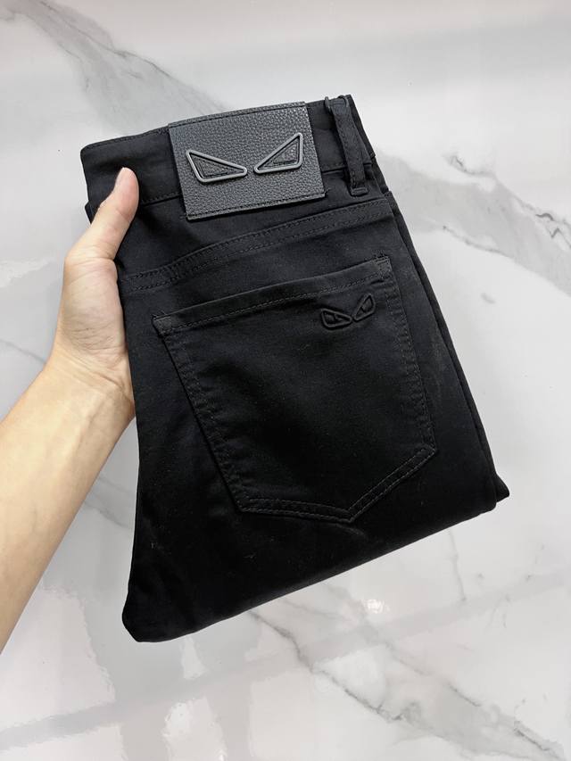 Fendi 2025Ss Early Spring New Arrival Thin Heavy-Duty Casual Jeans, imported hig