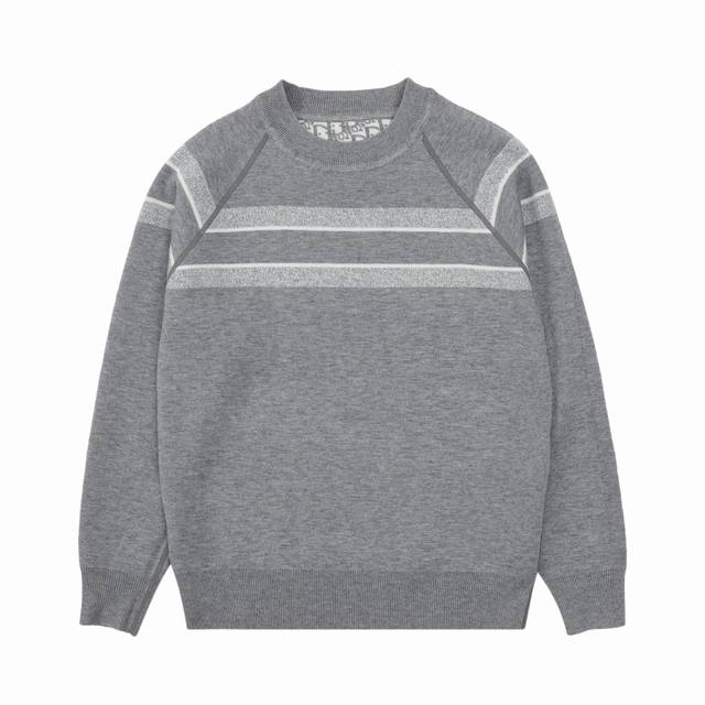 Dior Oblique monogram jacquard knit cashmere reversible crew neck sweater Size: